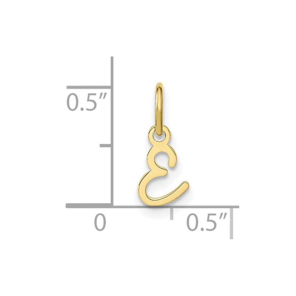 10k Yellow Gold Upper Case Letter E Initial Charm - image 4